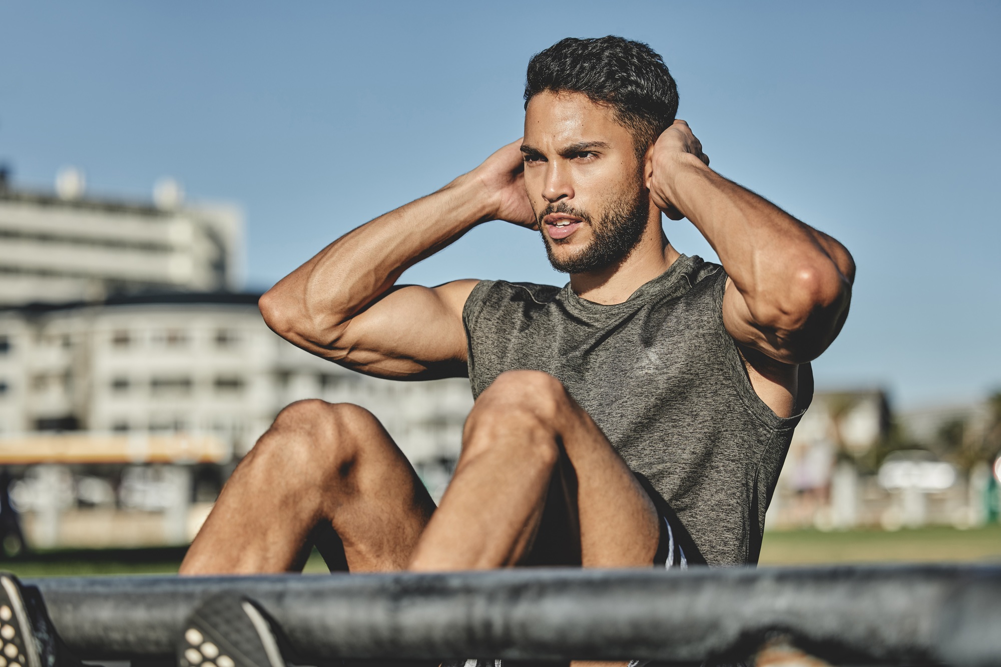 Man exercising outdoors with renewed strength and energy